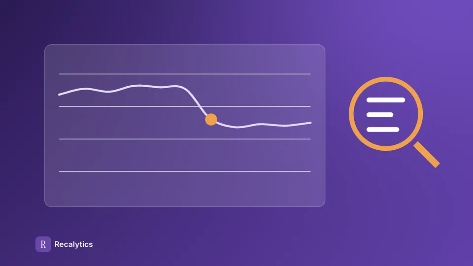 Illustration of an organic traffic drop in a client report
